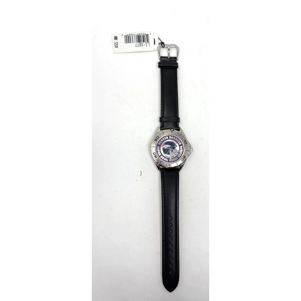 NFL Vintage Denver Broncos Super Bowl XXXIII Fossil Watch‎ with Leather Band